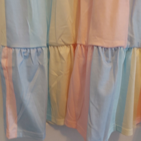 077. Multicolor Striped Color Block Tiered Mini Dress  Size M - Picture 5 of 16